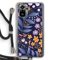 Flowers with blue leaves: Xiaomi Redmi Note 10S Transparant Hoesje met koord