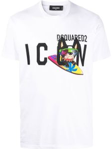 DSQUARED2 t-shirt Icon à imprimé chien - Blanc