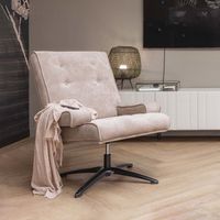 WOOOD Exclusive Draaifauteuil William Rib - Naturel - thumbnail