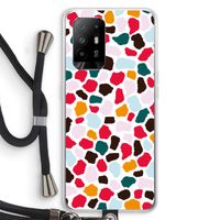 Colored Giraffe: Oppo A94 5G Transparant Hoesje met koord