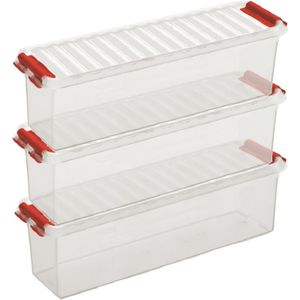 3x Opberg boxen/opbergdozen 1,3 liter 27 x 8,4 x 9 cm kunststof