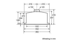 Siemens iQ700 LB89585M afzuigkap 800 m³/uur Plafond inbouw Roestvrijstaal A++