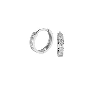Oorringen witgoud-zirconia wit 2 x 9 mm