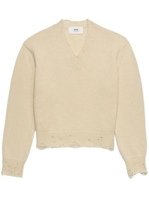 AMI Paris pull à découpes - Tons neutres