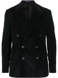 Ralph Lauren Purple Label blazer croisé à revers pointus - Noir