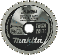 Makita Accessoires Makita zaagblad ffcut 136x20x1,1 30t 0g - b-69303