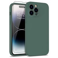 Lunso - iPhone 15 Pro - Hoesje Flexibel silicone Backcover - Donkergroen