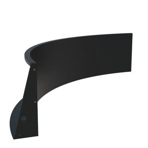 Keerwand aluminium binnenbocht 200x200x60cm.