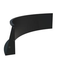 Keerwand aluminium binnenbocht 200x200x60cm.
