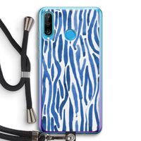 Blauwe nerven: Huawei P30 Lite Transparant Hoesje met koord