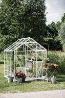 Royal Well tuinkas Kate 1 met veiligheidsglas en fundering - wit