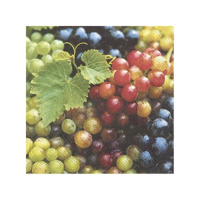 20x Gekleurde 3-laags servetten druiven 33 x 33 cm