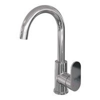 Wastafelmengkraan Brauer Chrome Edition Coldstart Opbouw Hoog Gebogen Platte Hendel Chroom