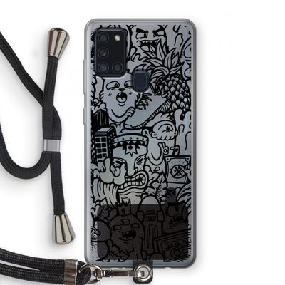 Vexx Black Mixtape: Samsung Galaxy A21s Transparant Hoesje met koord