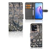 OPPO Reno8 Pro | Telefoonhoesje | Met pasjeshouder | Krokodillenprint