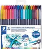 Staedtler brushpen Aquarel duo, doos van 36 stuks in geassorteerde kleuren - thumbnail