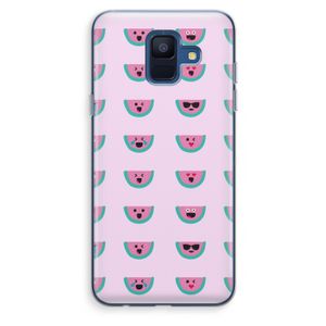 Smiley watermeloenprint: Samsung Galaxy A6 (2018) Transparant Hoesje