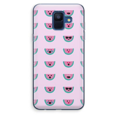 Smiley watermeloenprint: Samsung Galaxy A6 (2018) Transparant Hoesje