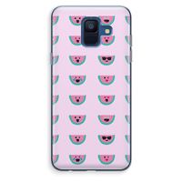 Smiley watermeloenprint: Samsung Galaxy A6 (2018) Transparant Hoesje