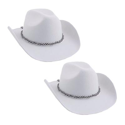 Cowboyhoed voor volwassenen - 4x stuks - wit - Carnaval verkleed - Western - sheriff - cowboy