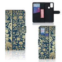Alcatel 1S (2021) Hoesje Beige Flowers | Portemonnee hoesje