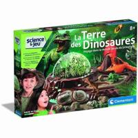 Clementoni - Wetenschap en spel - De wereld van dinosaurussen - Terrarium om te creëren + 3 dinosaurusfiguren - Made in Italy