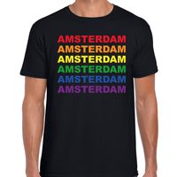 Regenboog Amsterdam gay pride evenement shirt voor heren zwart 2XL  -