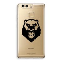 Angry Bear (black): Huawei P9 Transparant Hoesje