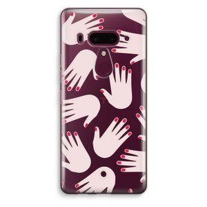 Hands pink: HTC U12+ Transparant Hoesje