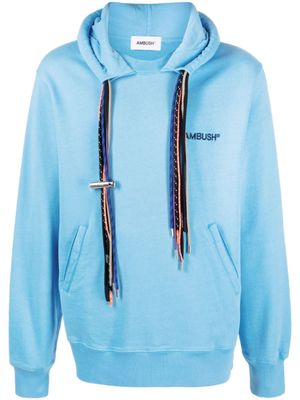 AMBUSH hoodie en coton à cordes multiples - Bleu