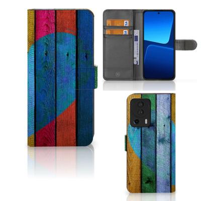 Xiaomi 13 Lite | Book Style Case | Wood Heart - Cadeau voor je Vriend