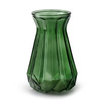 Bloemenvaas - groen/transparant glas - H18 x D11.5 cm