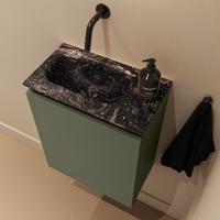Toiletmeubel Mondiaz Ture Dlux | 40 cm | Meubelkleur Army | Eden wastafel Lava Links | Zonder kraangat