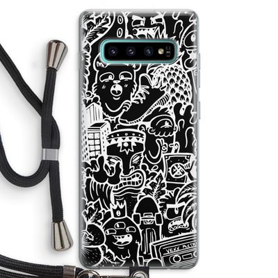 Vexx Black Mixtape: Samsung Galaxy S10 Plus Transparant Hoesje met koord