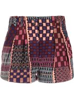 Ulla Johnson short en coton à imprimé patchwork - Rouge