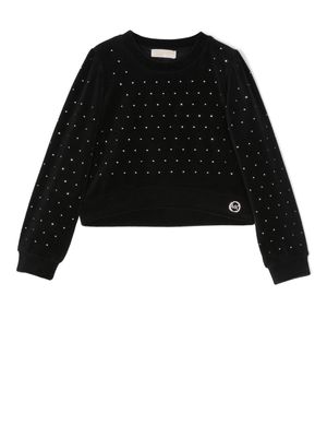 Michael Kors Kids sweat à plaque logo ornée de cristaux - Noir