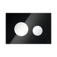 Bedieningsplaat TECE Loop Met Duospoeltechniek Glas Zwart Met Glanzend Witte Toetsen