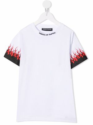 Vision Of Super Kids t-shirt à imprimé flamme - Blanc