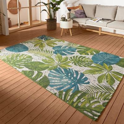 Buitenkleed Tropical Leaves - Groen 165x80cm - - Dekbed-Discounter.nl