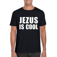 Zwart Jezus is cool shirt voor heren - thumbnail