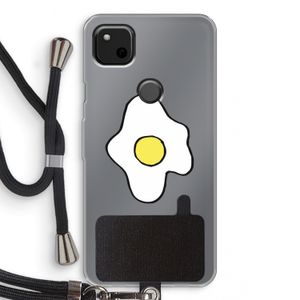 Spiegelei: Pixel 4a Transparant Hoesje met koord