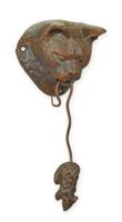 A CAST IRON CAT & MOUSE DOOR KNOCKER