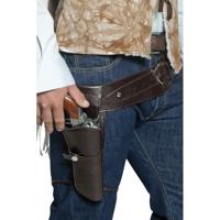 Western riem met holster - bruin - cowboy verkleedaccessoires - cowboyriem