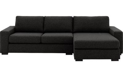 Goossens Hoekbank Lucca Met Chaise Longue grijs, stof, 2,5-zits, stijlvol landelijk met chaise longue rechts