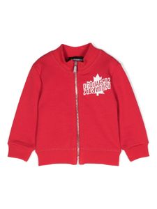 DSQUARED2 KIDS sweat zippé à logo imprimé - Rouge