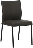 Donkerbruine leren moderne eetkamerstoel Basic - poot vierkant zwart - Hermes Leer Caffe (donkerbruin leer) Donkerbruine leren moderne eetkamerstoel Basic - poot vierkant zwart - Hermes Leer Caffe (donkerbruin leer)