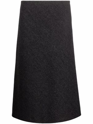 Maison Margiela jupe mi-longue en laine - Gris