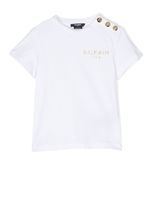 Balmain Kids t-shirt à plaque logo - Blanc