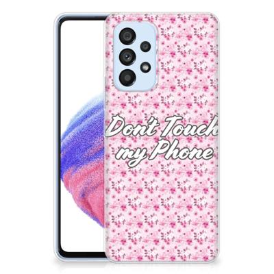 Samsung Galaxy A53 5G Silicone-hoesje Flowers Pink DTMP Samsung Galaxy A53 5G Silicone-hoesje Flowers Pink DTMP