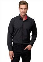 ItalianStyle - Kosta - Herenoverhemd - Slimfitmodel - Zwart - Rood